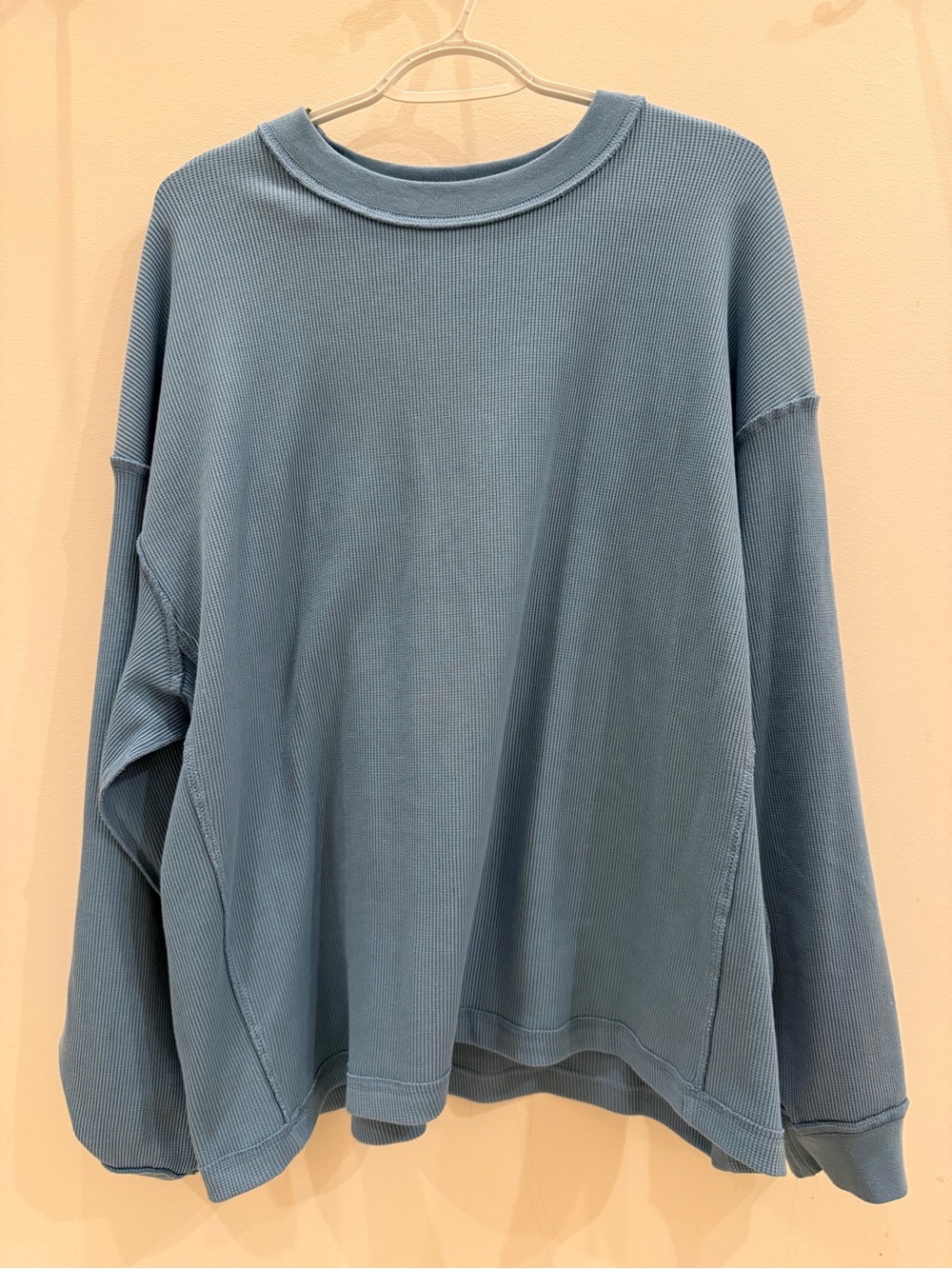Daily Drills Blue Waffle Knit Logo Crewneck - Picture 3 of 4